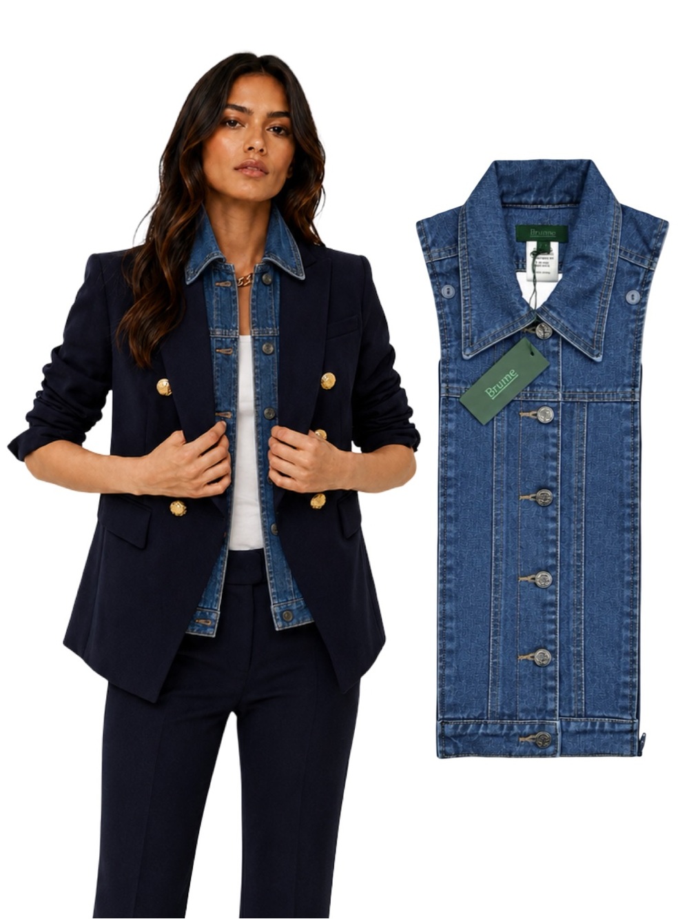 NWT BRUNNE Blue Denim Dickey Compatible Veronica Beard Blazers 00-14